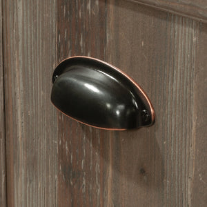 English Elm Utility Stand Brown Finish with Adjustable Shelf, Engineered Wood, Cord Management, Slim 34.4" L B356P367983