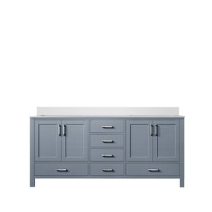 English Elm Dark Grey Double Bath Vanity 60" W X 22" D With Cultured Marble Top - Stylish Storage & Durability B2731P259079