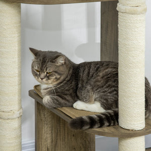 English Elm Pawhut Tall Corner Cat Tower Multilevel Sisal Climbing Tree for Small Kittens W2225P229138