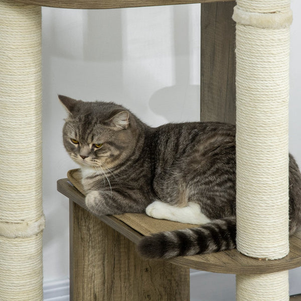 English Elm Pawhut Tall Corner Cat Tower Multilevel Sisal Climbing Tree for Small Kittens W2225P229138