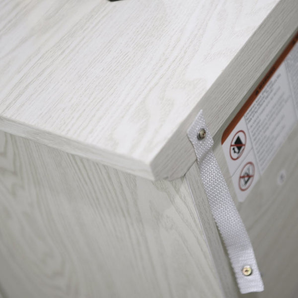 English Elm Storage Sideboard with Mirrored Acrylic Doors and Wood Grain Mdf Finish for Compact Rooms White W2899P372747