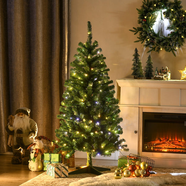 English Elm Homcom 5Ft Prelit Artificial Christmas Tree With 152 Led Lights, Auto Open & Festive Foliage Display W2225P249675