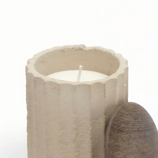 English Elm Jar Candle - Eco-Friendly Ecomix Wax With Rustic Mango Wood Lid, Soothing Vanilla Lavender Aroma B346P369765