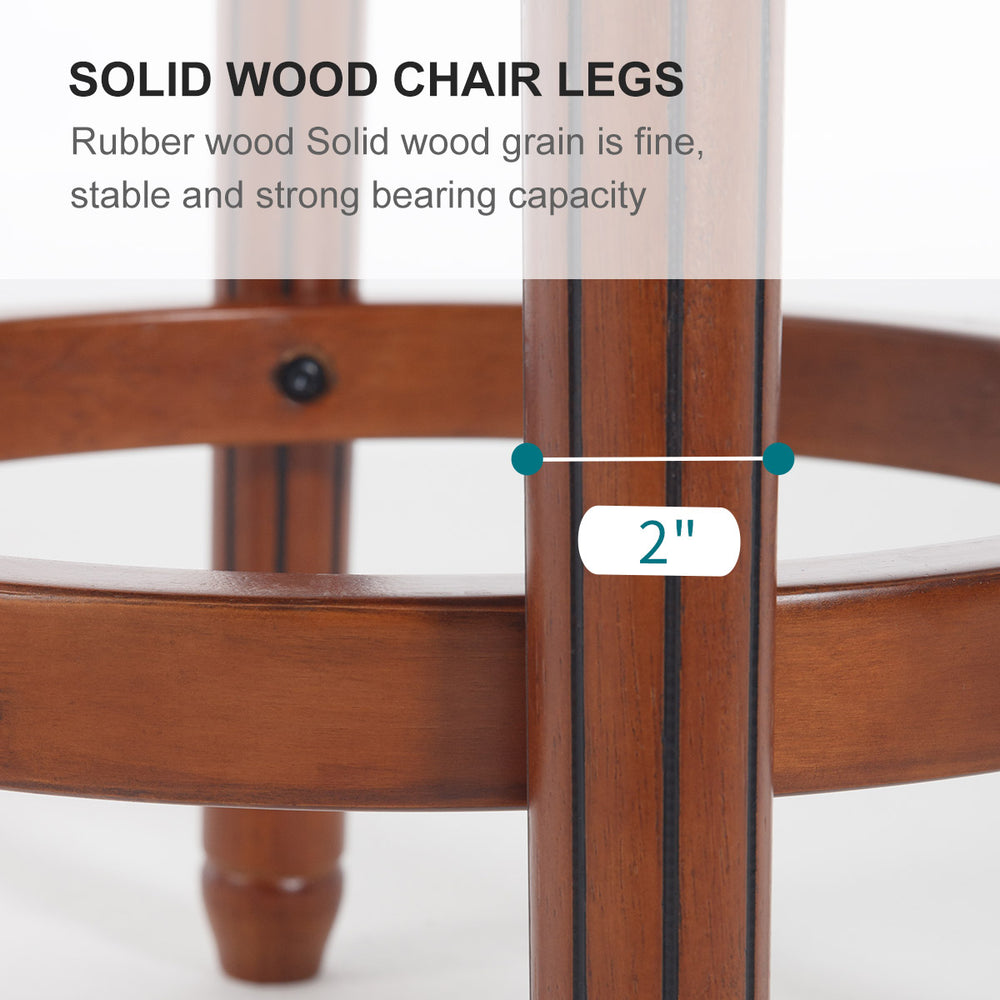 English Elm Cow Leather Swivel Bar Stools - 26" Counter Height With Back, Rustic Hardwood Frame For Home Use W2195P246384