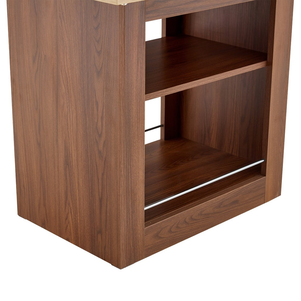 English Elm Only Table Leg with Built-in Open Shelves for Minimalist Scandinavian Dining Spaces Walnut W1151P453818