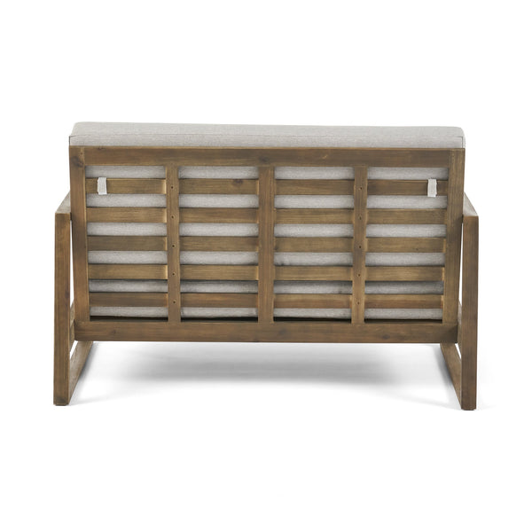 English Elm Christopher Knight Home® - BELGIAN Acacia Wood Loveseat and Coffee Table Set with Slatted Design and Water‑Resistant Cushions Grey 54 L x 31 W x 20.75 H 66742.00GLGRY