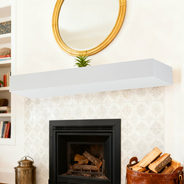 English Elm 60'' Paulownia Wood Floating Mantel Shelf Farmhouse Rustic Wall Display 70 Lb W2640P454232