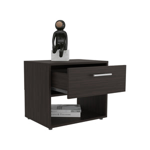 English Elm Alpine 18" High One Drawer Nightstand Dark Walnut — Compact Modern Side Table with Shelf & Drawer B070P286442