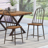 Christopher Knight Home® Gessling Farmhouse Spindle Back Dining Chairs, Dark Brown And Black - Set Of 2