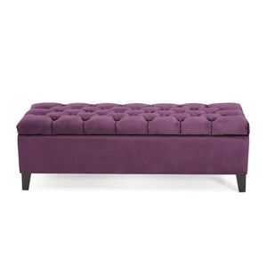 English Elm Christopher Knight Home® - GLOUSTER Storage Ottoman Bench with Button-Tufted Diamond Stitch, Spacious Hidden Storage, 51" Wide Purple N757P245683P