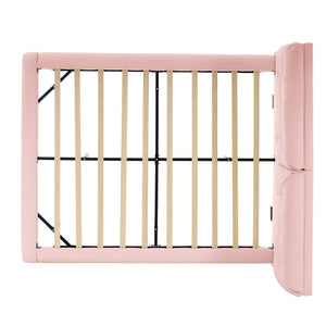 English Elm Christopher Knight Home® - Queen Plush Leather Upholstered Bed Frame with Wingback Headboard, Wavy Footboard, Quiet Support Pink 37.59 L x 32.25 W x 13 H N761S0000022H