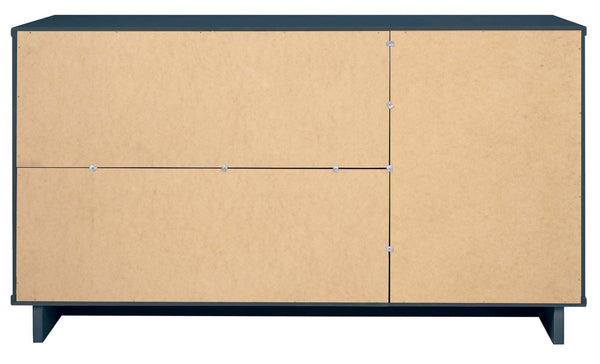 English Elm Granville 55" Sideboard with Solid Wood Ribbed Drawers, Gold Steel Handles & 3 Concealed Shelves Dark Blue B365S00117