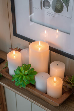 English Elm 4x6" Soy Wax Unscented Pillar Candles 2-Pack — Clean-Burning Renewable Glow for Home Decor White W2078P228018