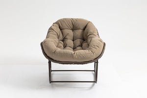 English Elm Outdoor Wicker Egg Rocking Chair Oversized Sculpted Rattan Lounge Porch Patio W640P395695