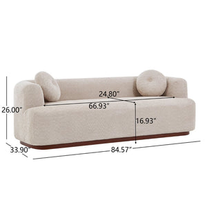 English Elm Compressed Three Seat Sofa with Rubberwood Base Polyester Upholstered Living Room Couch N771P392415V_N771P392416V