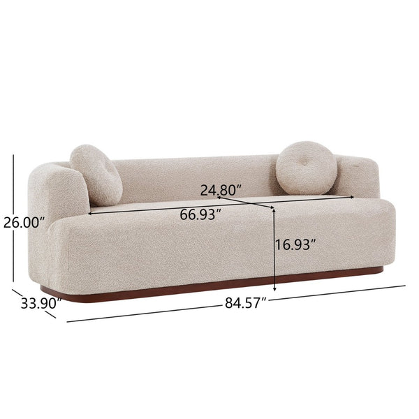 English Elm Compressed Three Seat Sofa with Rubberwood Base Polyester Upholstered Living Room Couch N771P392415V_N771P392416V
