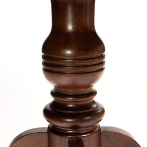 English Elm Contemporary Round Pedestal Dining Table Solid Wood Brown Cherry Finish Seats Four B2741S00782
