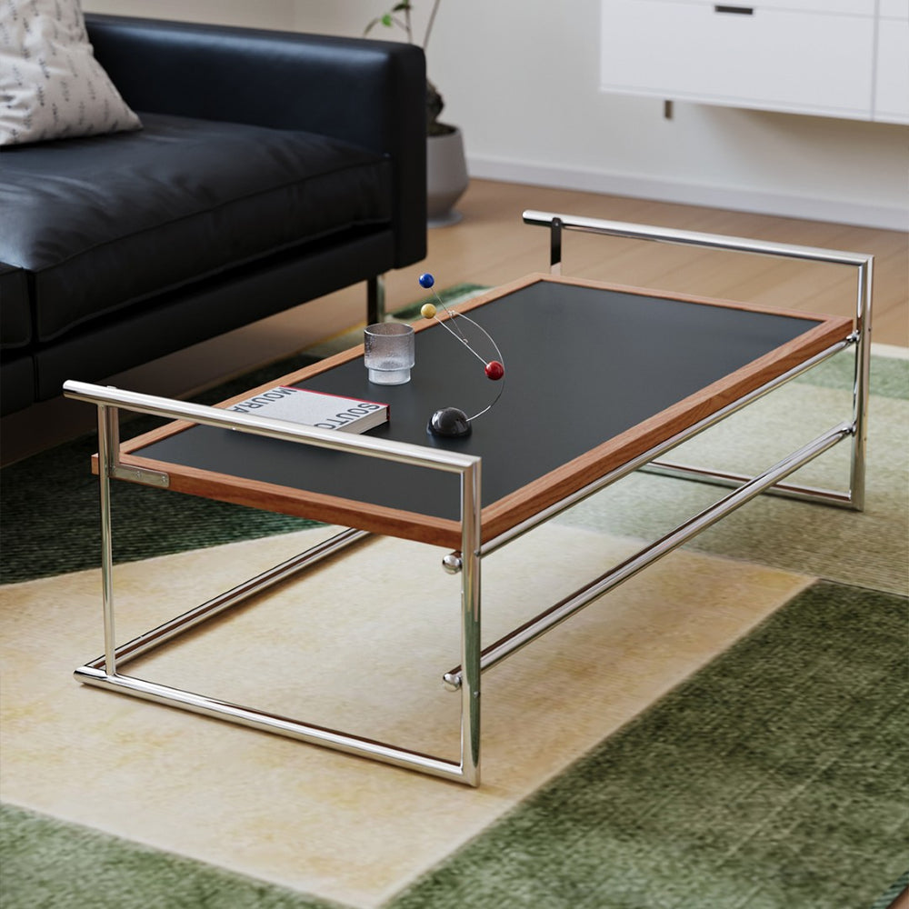 English Elm Rio Bauhaus Flip Top Coffee Table Solid Wood and Steel for Modern Apartment Living W3318P308508