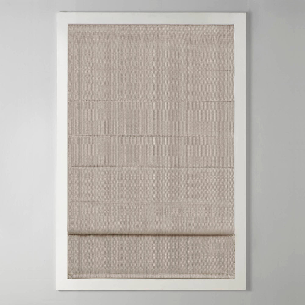 JLA Home Madison Park - Basketweave Room Darkening Cordless Roman Shade with Thermal Foam Insulation and Safe Cordless Lift Taupe MP40-7325