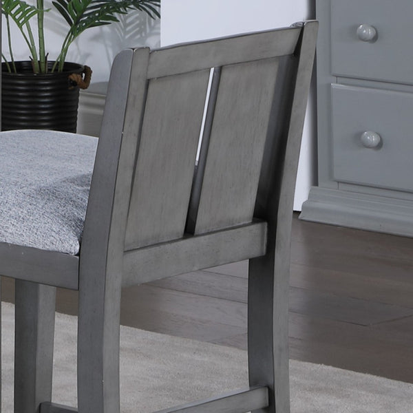 English Elm Gregorio Rubberwood Counter Chairs Set of 2 Upholstered Seat Kitchen Island Seating Gray B2749P413325