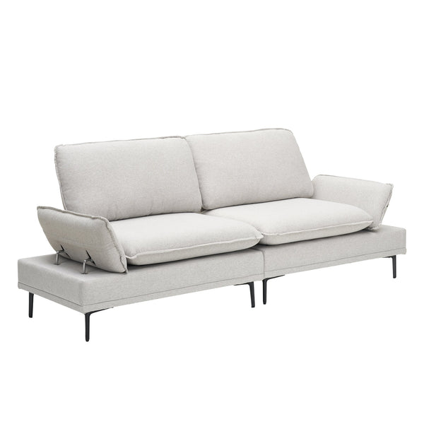 English Elm Woven 2-Seater Sofa 89" Wide Upholstered Polyester Blend, Solid Wood Frame, Metal Legs, Modern W1658S00059