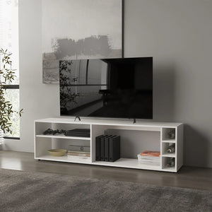 English Elm White Tv Stand For 70" Screens - Modern Open Storage, Durable Melamine Finish, Easy Assembly B062P290263-GIGA