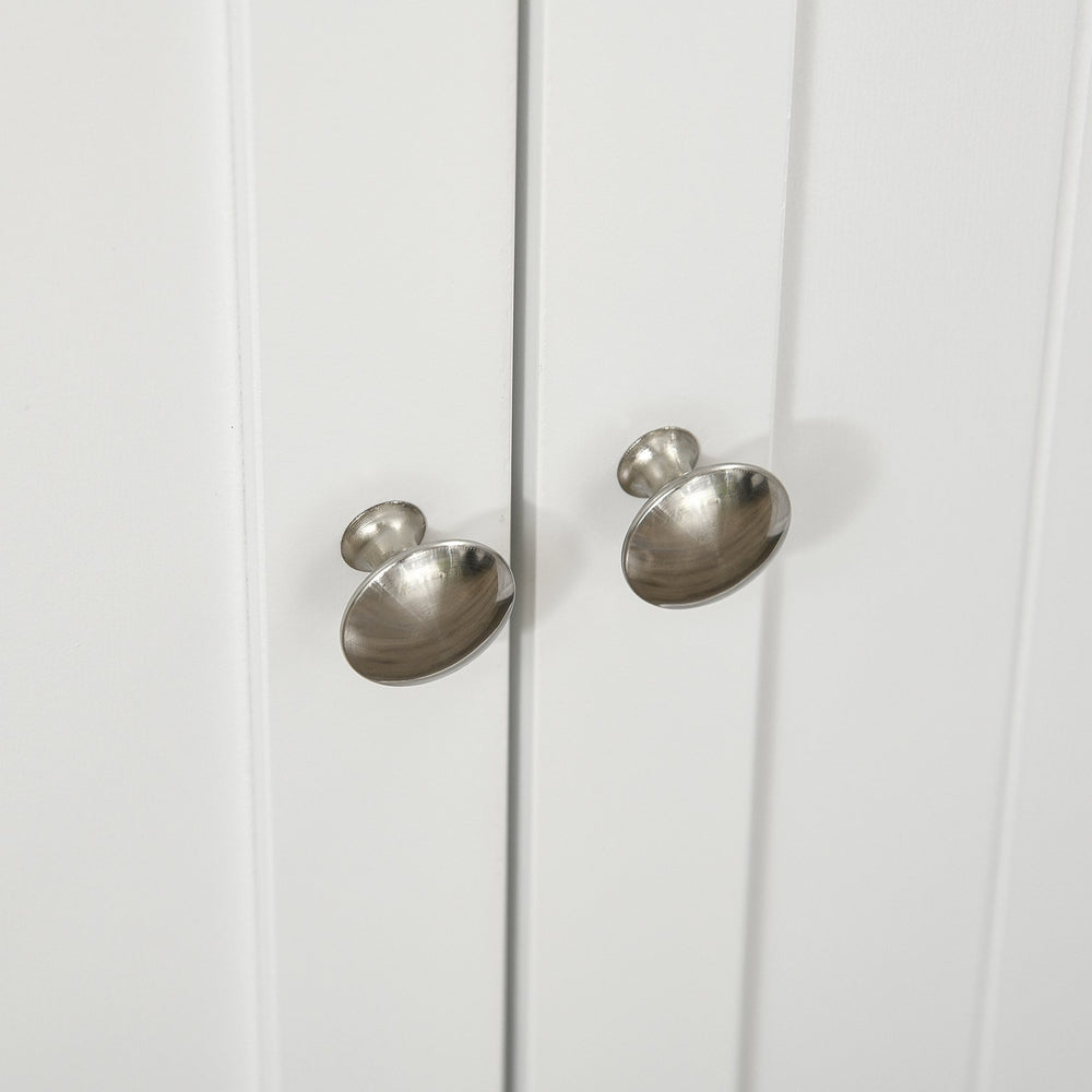 English Elm HOMCOM White Kitchen Pantry Cabinet with 5 Adjustable Shelves, 12 Spice Racks, Anti-Tip Safety Strap and Silver Hardware for Organized Storage (23.5" W x 41" H) W2225P173914