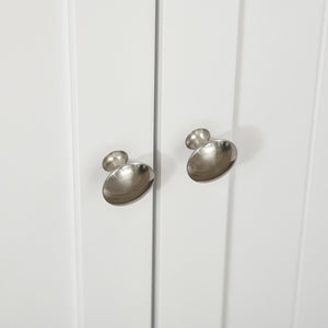 English Elm HOMCOM White Kitchen Pantry Cabinet with 5 Adjustable Shelves, 12 Spice Racks, Anti-Tip Safety Strap and Silver Hardware for Organized Storage (23.5" W x 41" H) W2225P173914