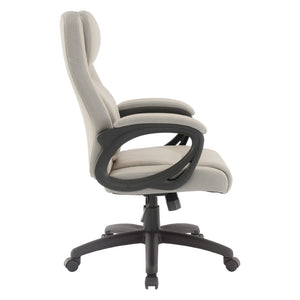 OSP Home Furnishings Faux Leather Executive Office Chair with Lumbar Support and Ergonomic Padded Seat FL13785-U42