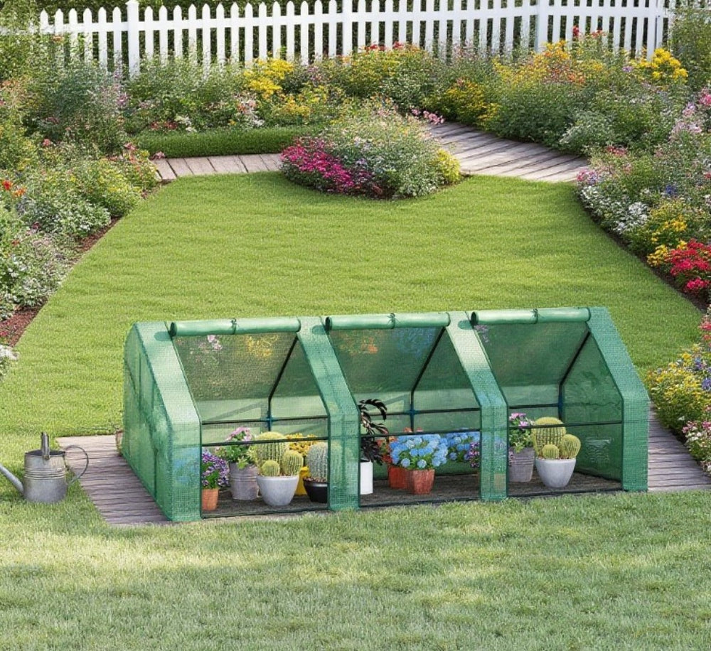 English Elm Greenhouse Tunnel Walk-in Outdoor Pe Cover Steel Frame Uv Protected Garden Shelter T3971P383522