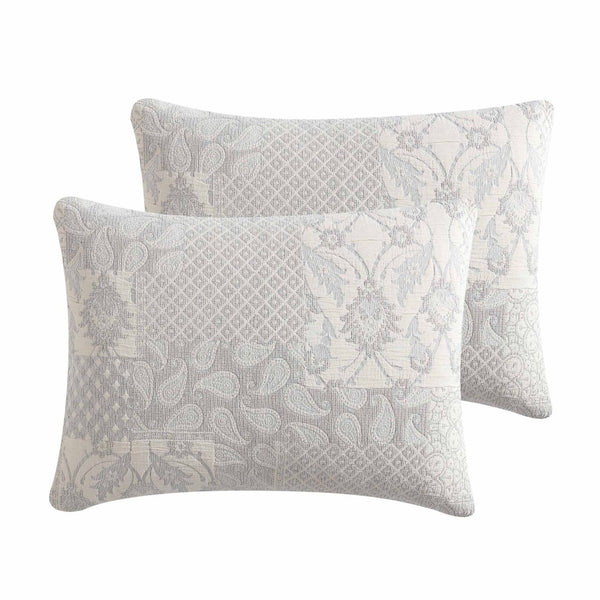 English Elm Paisley King Comforter Cover Set - Soft Cotton, Textured Jacquard, Elegant Ivory, Machine Washable B340P341948-GIGA