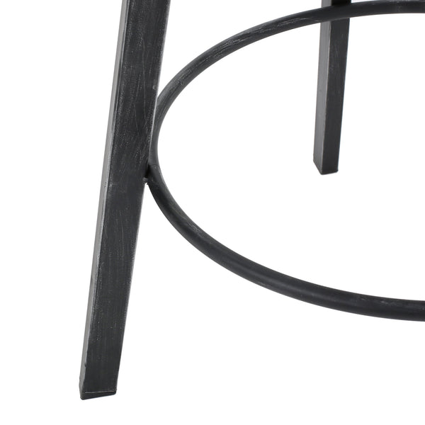 English Elm Christopher Knight Home® - METAL Barstool with Fir Wood Seat and Antique Black Brush Silver Frame, Rustic Chic Adjustable 45.5" 59331.00