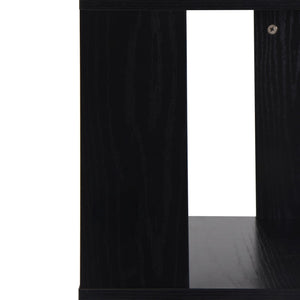 English Elm 5 tier rotating bookshelf with 360° swivel, large-capacity wood veneer rack with acrylic shelves and anti-tip base Black W409P167481