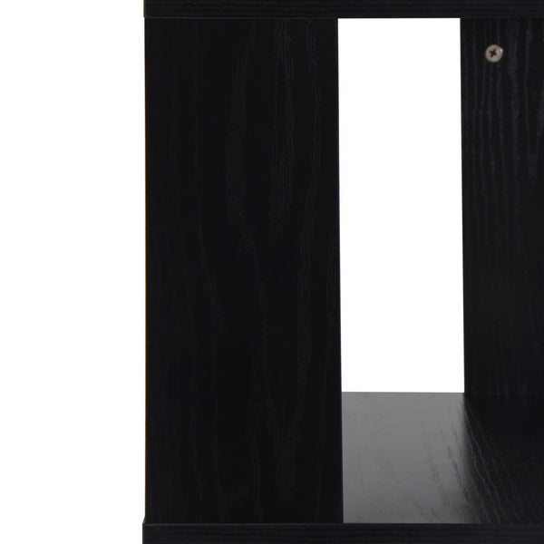 English Elm 5 tier rotating bookshelf with 360° swivel, large-capacity wood veneer rack with acrylic shelves and anti-tip base Black W409P167481