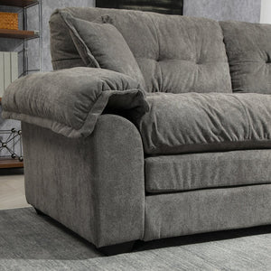 English Elm 84" Chenille Sofa Loveseat with Memory Foam & Pocket Springs, Plush Dual-Layer Comfort, Sturdy Frame Grey W676S00013