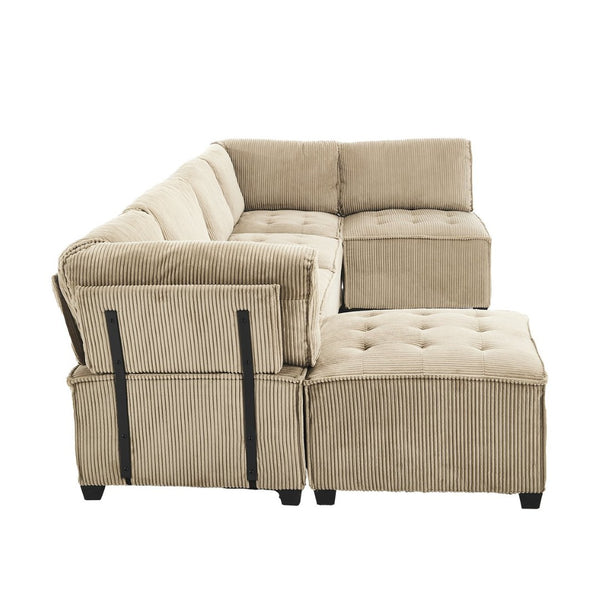 English Elm United We Win U-Shaped Modular Sectional Sofa - Cozy 6-Seat Couch With Reversible Chaise & Pet-Friendly Design W1568S00155-GIGA