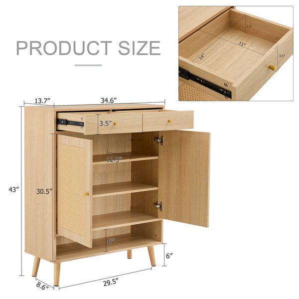 English Elm Multi-Functional Modern Minimalist Mdf Shoe Cabinet - Stylish Storage For Nordic & Industrial Homes W3226P278927
