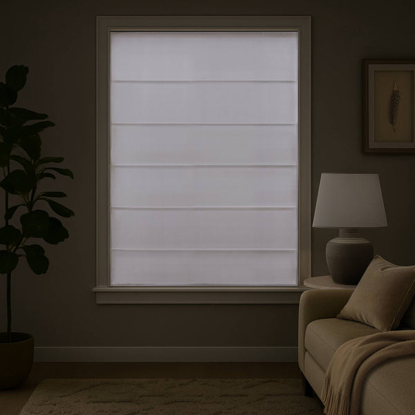English Elm 1PC Cordless Roman Blind 33x64" Galen Matte Blackout Fabric, 100% Polyester, Energy Saving White 5.96 L x 9.25 W x 8.07 H B035P341210