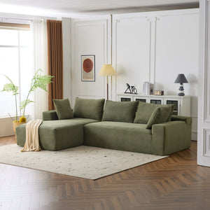 English Elm 108*68 Inch Extra Large Modular Sofa - Cloud-Like Comfort For 4, Corduroy, No Assembly, Green W1829S00059