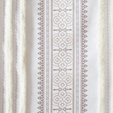 Madison Park Samara  Poly Printed Curtain Panel with Tufted Stripe and Lining MP40-8461 White/Brown