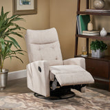 Christopher Knight Home® - Noble House - Woodglen Contemporary Glider Swivel Push Back Nursery Recliner - Beige and Black Finish