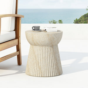 Christopher Knight Home® - Noble House - - Outdoor Travertine Concrete Side Table