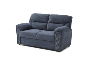 English Elm Hamilton Love Seat with Chenille Upholstery, Nailhead Trim and Pillow Arms for Classic Comfort Blue 33 L x 61 W x 23 H B078P349531