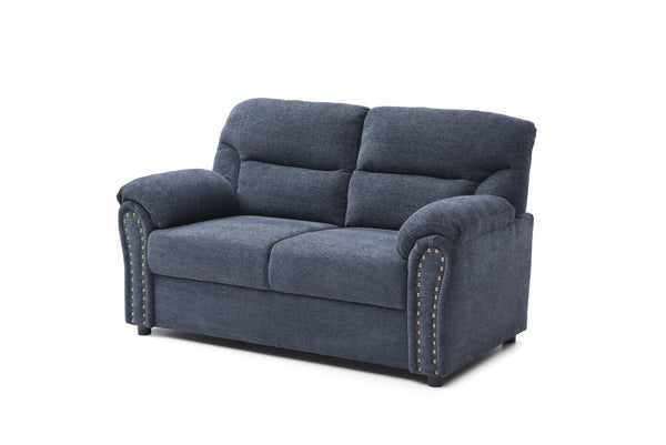 English Elm Hamilton Love Seat with Chenille Upholstery, Nailhead Trim and Pillow Arms for Classic Comfort Blue 33 L x 61 W x 23 H B078P349531