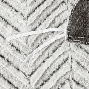 JLA Home Madison Park - Back Adelyn Ultra Plush Duvet Cover Set with Chevron Texture, Brushed Fur Softness, Zipper Closure, OEKO-TEX Certified 90 L x 90 W x 0.13H MP12-7513