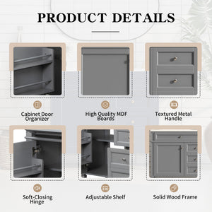 English Elm 36'' Modern Bathroom Vanity With Durable Sink, 2 Drawers & Tip-Out Tray For Stylish Storage Solutions N710S136004E