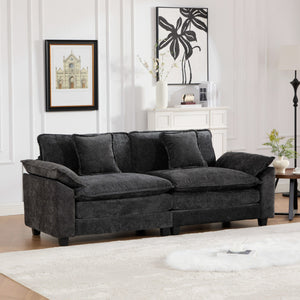 English Elm Wider Ergonomic Loveseat with Breathable Chenille Upholstery, Modular Design, Plush Double-Layer Cushioning W1143S00036 W1143S00036