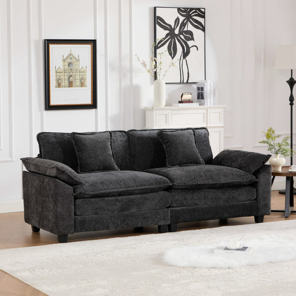 English Elm Wider Ergonomic Loveseat with Breathable Chenille Upholstery, Modular Design, Plush Double-Layer Cushioning W1143S00036 W1143S00036