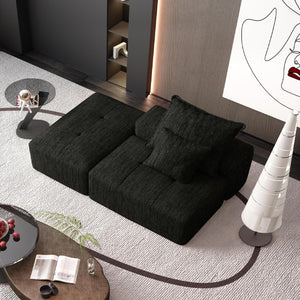 English Elm Modern Oversized Modular Sectional Sofa – Chic Chenille Fabric, Plush Cushions & 2 Pillows Included! W1885P298463