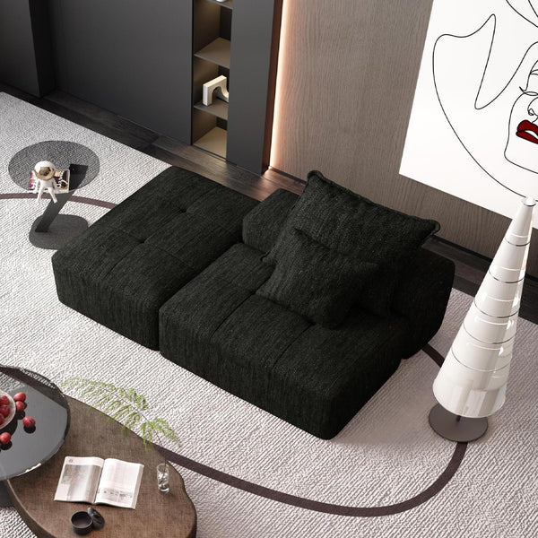 English Elm Modern Oversized Modular Sectional Sofa – Chic Chenille Fabric, Plush Cushions & 2 Pillows Included! W1885P298463